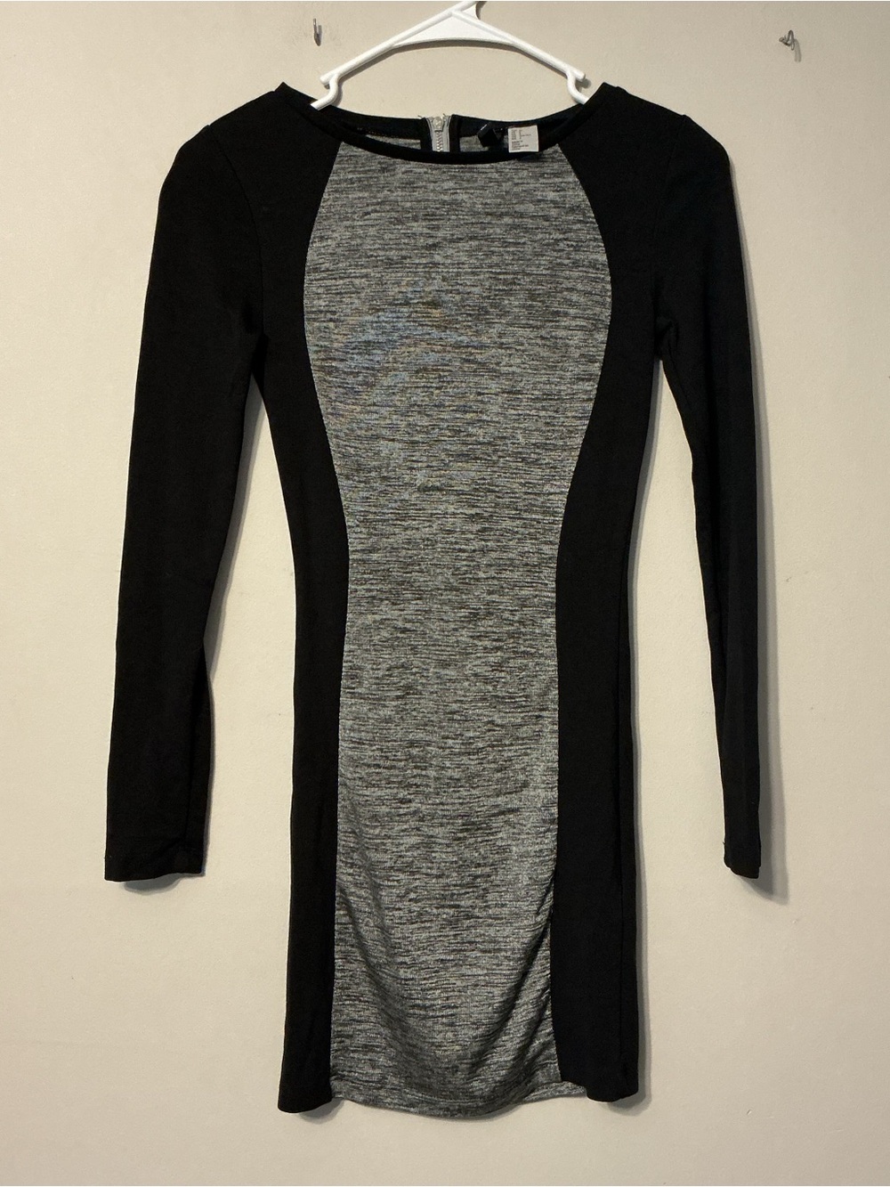 Divided Long-sleeve Mini Dress